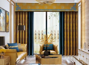 伊莎莱窗帘现代风格装修效果图，客厅窗帘图片