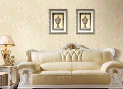 沙发背景墙装修效果图，七特丽墙布背景墙装修案例